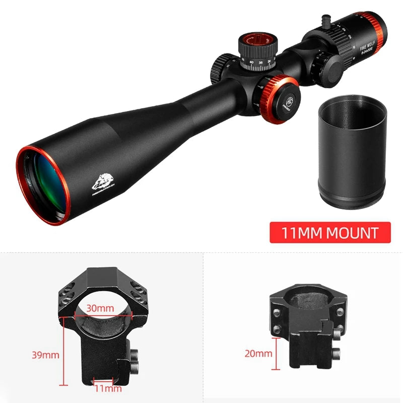 FIRE WOLF 6-24X50E FFP Hunting Tactical Optical Sight Sniper Rifle Scope Airsoft Accessories Spotting Scope for Rifle Hunting