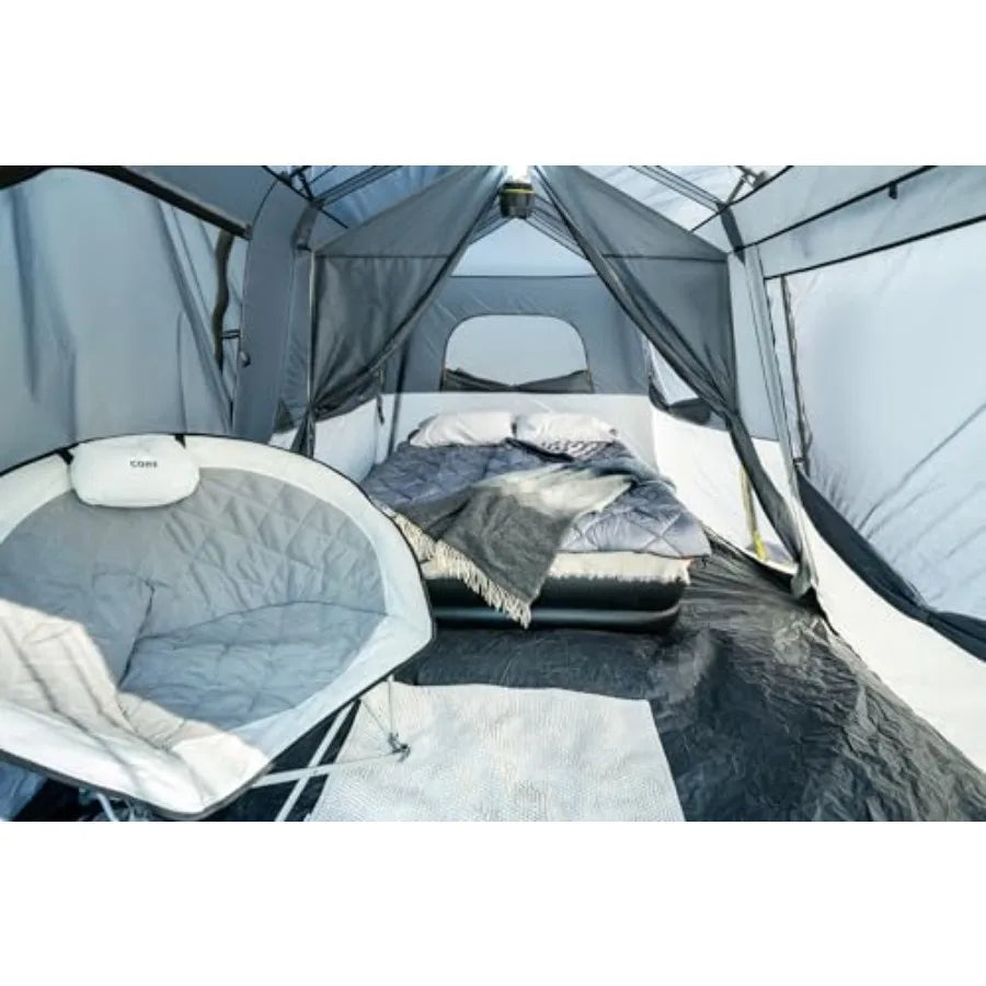 Instant Cabin Tents, 9 Person Family Cabin Multi Room Pop Up Tents Car Camping, Included Storage Pockets for Camping Accessories