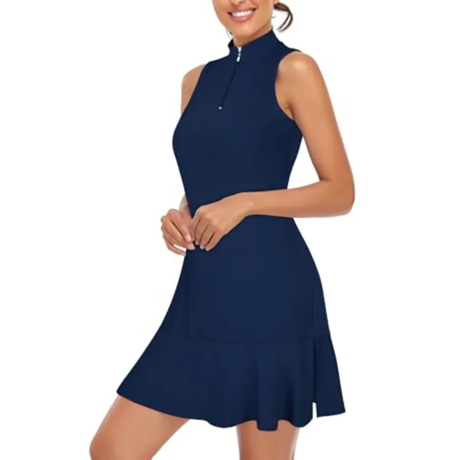 Cucuchy Womens Golf Tennis Dress Sleeveless Athletic Sports Workout Dresses