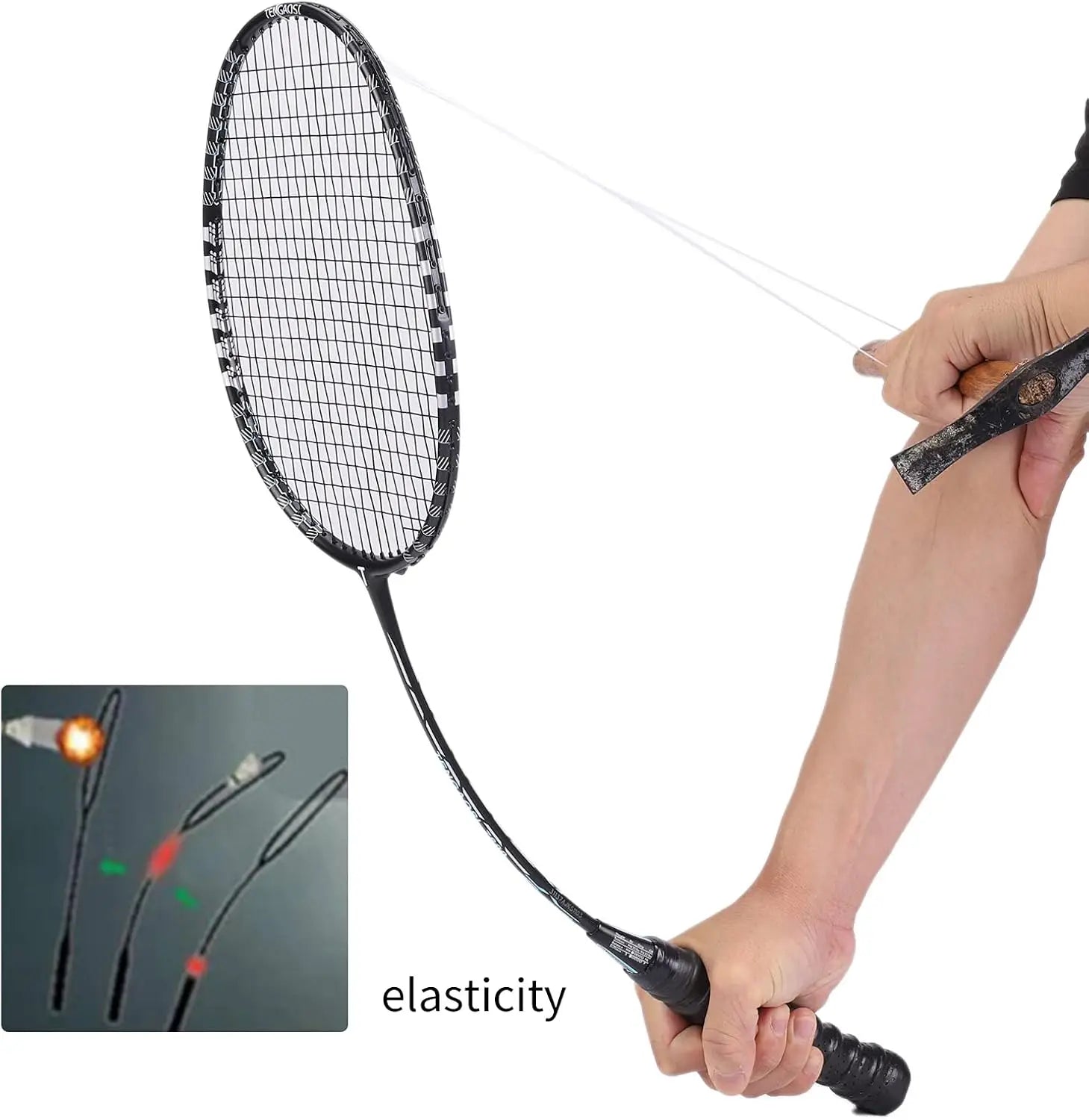 Professional Badminton Rackets Set of 4 with Shuttlecocks for Outdoor or Indoor Sports Games