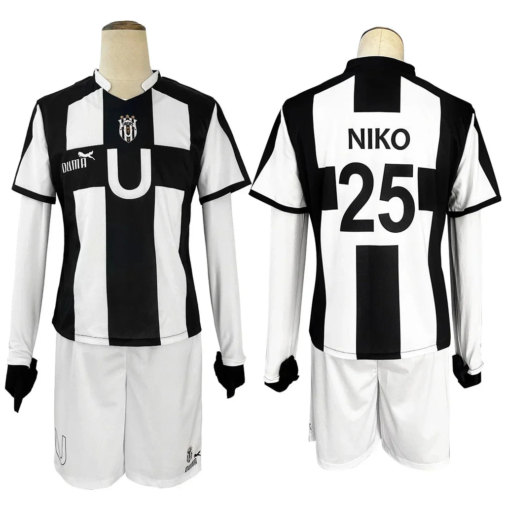 Blue Lock Manga Anime Niko Barou Aiku Sendou Snuffy Lorenzo Aryu Cosplay Costume Wig Rose Net Football Uniform Halloween