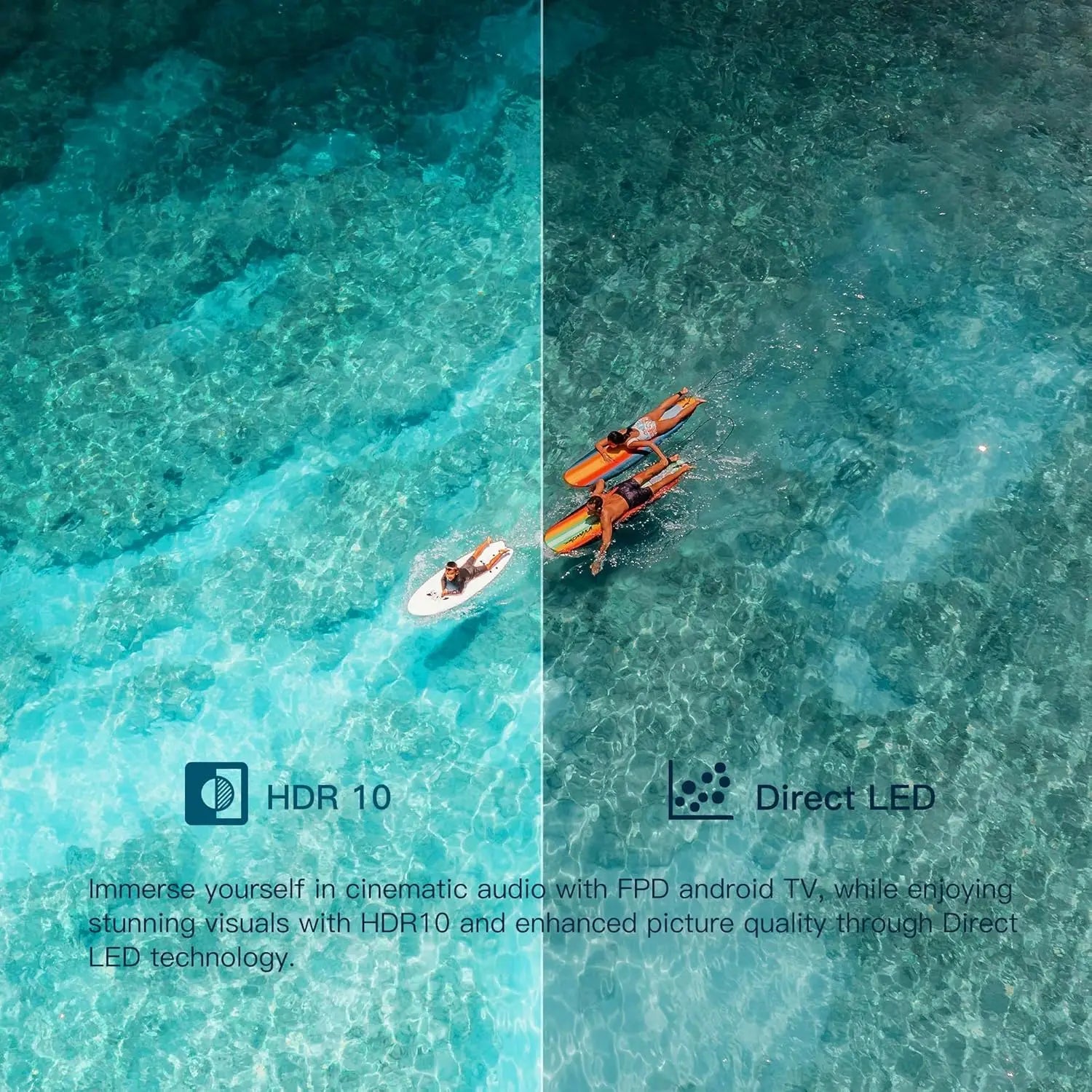 32 Inch Smart Android TV with HDR 10, Google Play, WiFi, Voice Remote for Streaming and Gaming