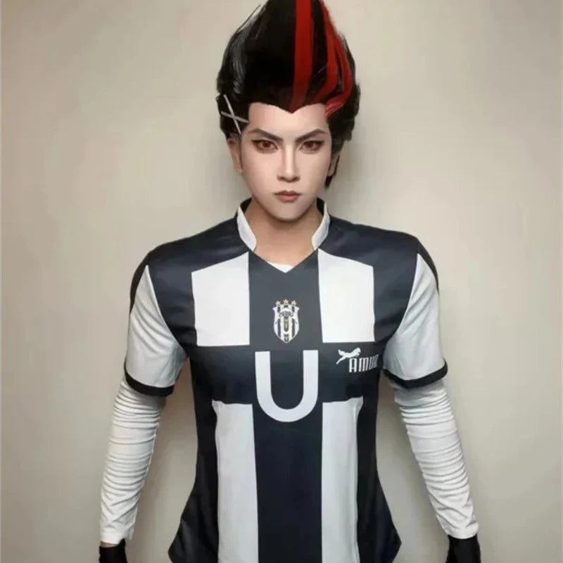 Blue Lock Manga Anime Niko Barou Aiku Sendou Snuffy Lorenzo Aryu Cosplay Costume Wig Rose Net Football Uniform Halloween