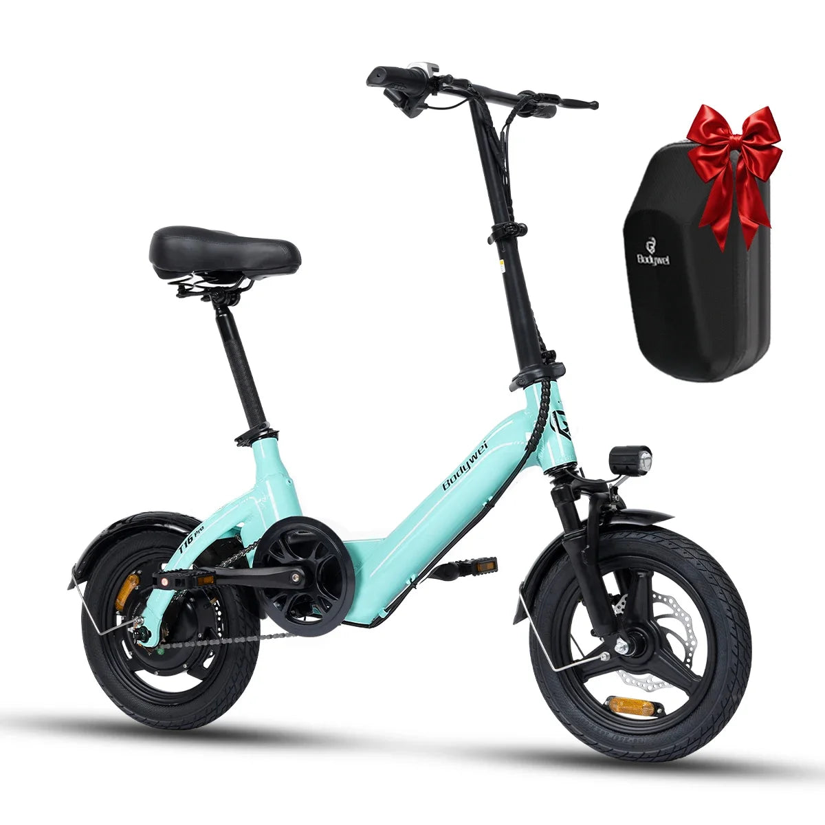 Folding Electric Bike 500W UL Certified, 36V 13Ah, 30 Mile Range, Compact Fold,Dual Disc Brakes, US Stock E bike Bodywel T16pro
