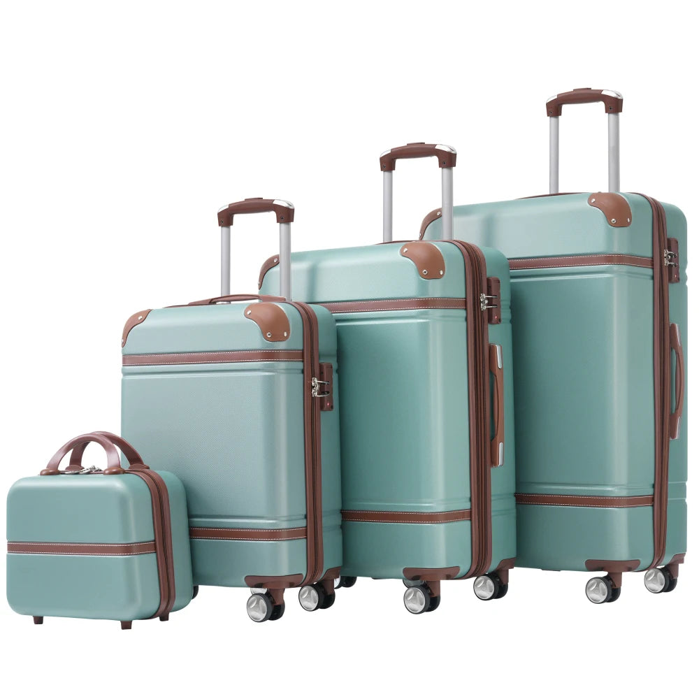 4 Piece Hardshell Luggage Set 20/24/28 Inch with Cosmetic Bag Lightweight Spinner Suitcase TSA Lock Travel Luggage