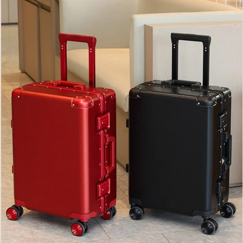 20"/22"/24"/26"/28" Suitcase Fashoin Rolling Luggage Travel Aluminum Frame Case with Wheel Alloy Trolley Bag 20'' Carry-On Cabin
