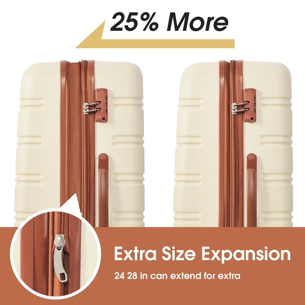 4 Piece Hardshell Luggage Sets 16/20/24/28 Inch, Lightweight Spinner Suitcase with TSA Lock & Storage Bag, Travel Hard Suitcase