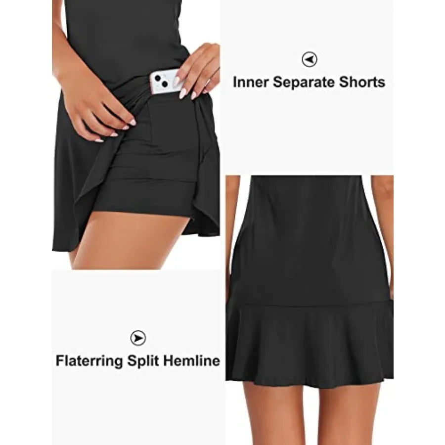 Cucuchy Womens Golf Tennis Dress Sleeveless Athletic Sports Workout Dresses