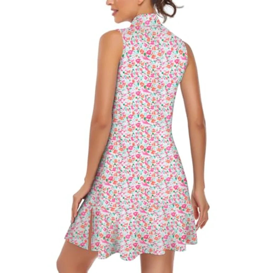 Cucuchy Womens Golf Tennis Dress Sleeveless Athletic Sports Workout Dresses