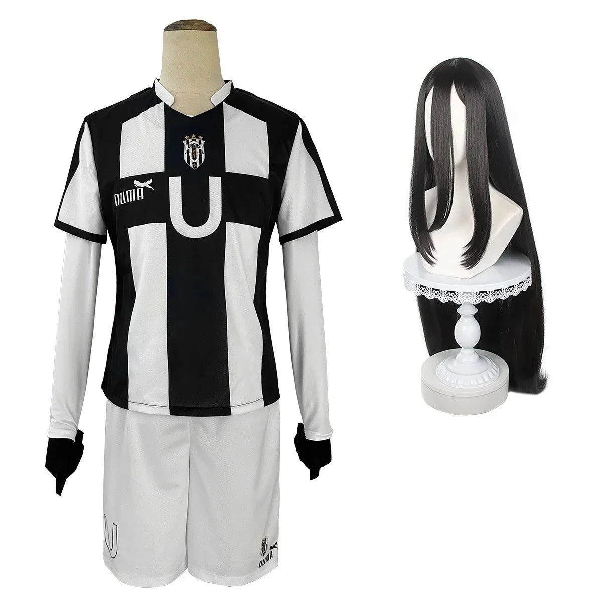 Blue Lock Manga Anime Niko Barou Aiku Sendou Snuffy Lorenzo Aryu Cosplay Costume Wig Rose Net Football Uniform Halloween