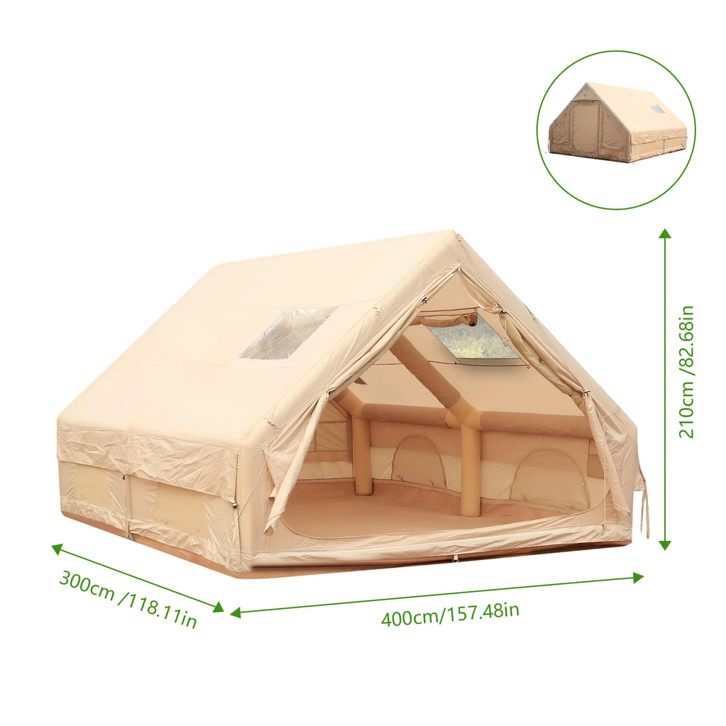 Inflatable House with Skylight Air Glamping Tents Easy Setup Inflatable Camping Tent with Pump