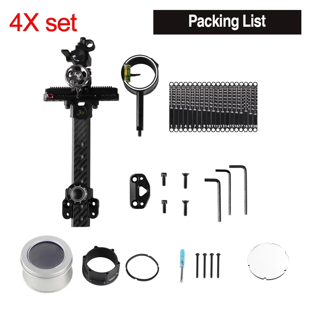 Archery Hunting Shooting Compound Bow Single Pin Sight 4/6/8x Lens Carbon Rod Adjustable Outdoor Archery Bow Target Accessories