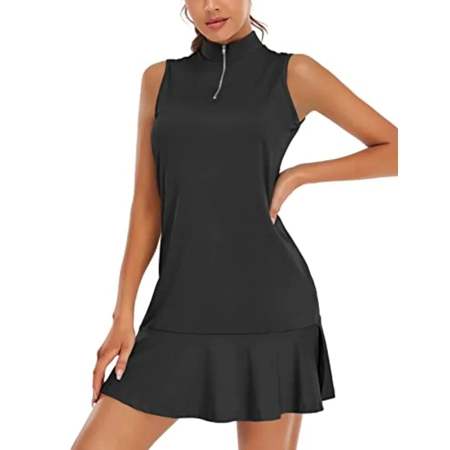 Cucuchy Womens Golf Tennis Dress Sleeveless Athletic Sports Workout Dresses