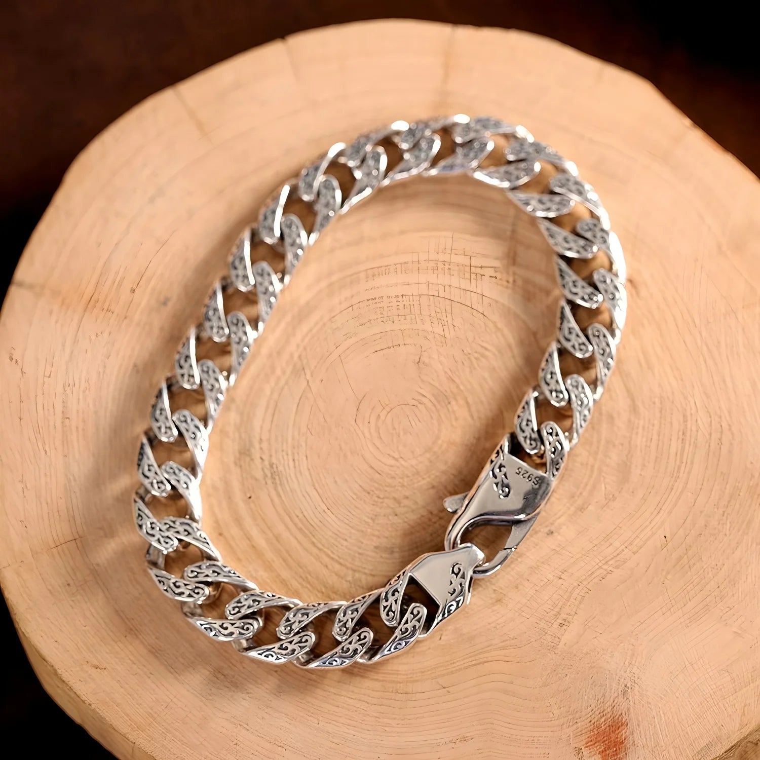 New 100% S925 Silver Vine Grass Pattern Bracelet for Men and Women Fashion Punk Style Personalized Jewelry Dropshipping with box