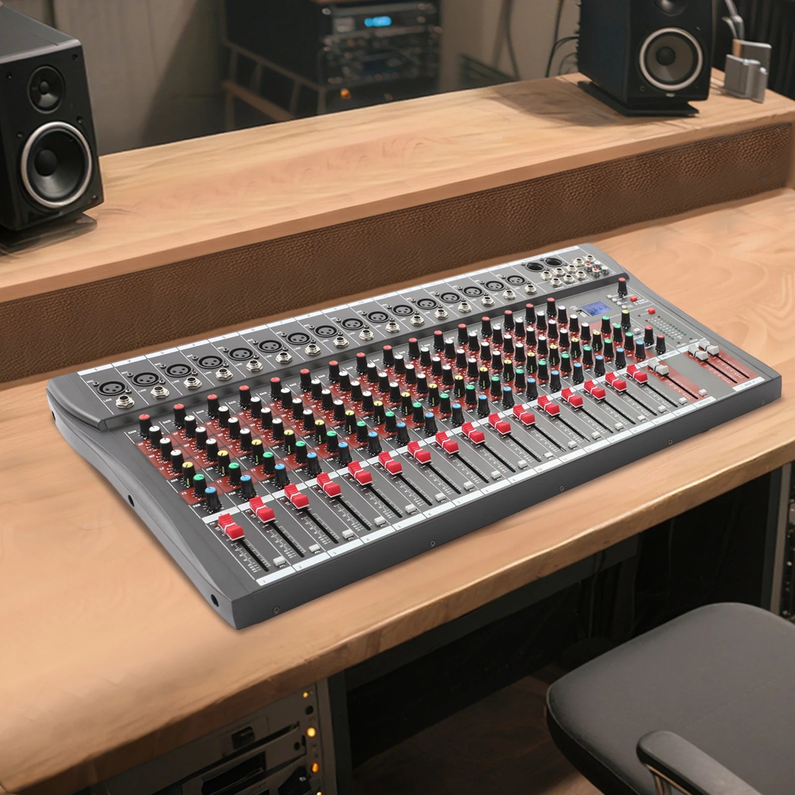 16 Channel DJ Audio Mixer with Bluetooth USB, Studio Audio Sound Mixer Console, Professional Power Mixer