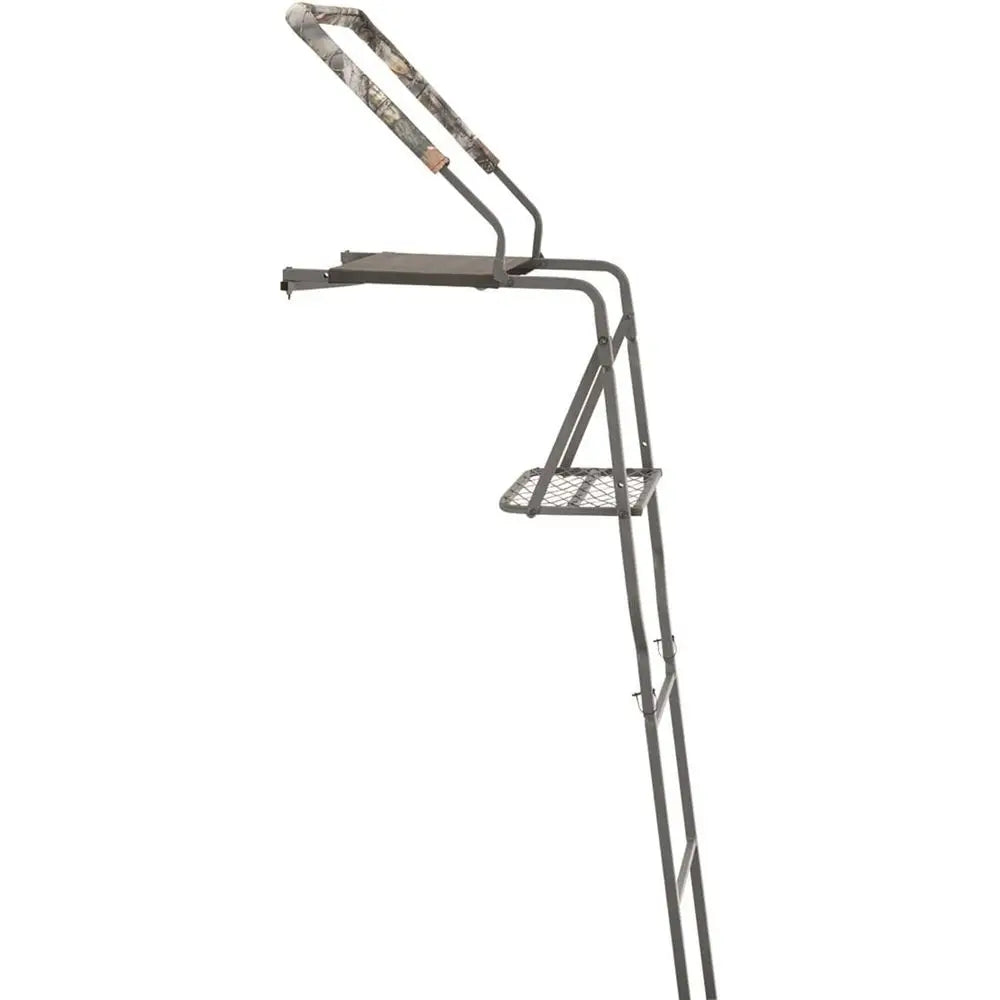 15-Foot Hunting Ladder Stand with Shooting Rail, Elevated Mesh Seat, Hunting Gear Accessories