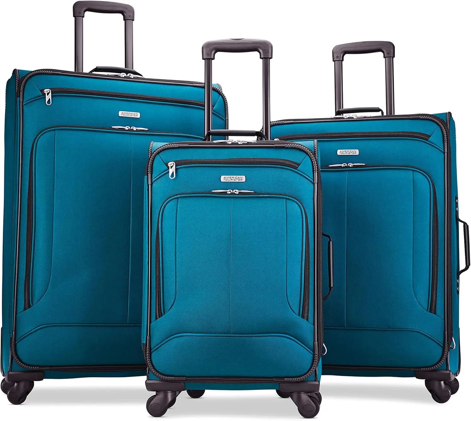 Teal 3-Piece Softside Luggage Set with Spinner Wheels, Sizes 21/25/29