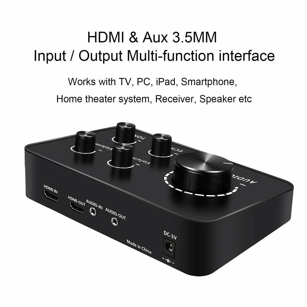 Karaoke Microphone Mixer System Set with Dual UHF Wireless Mic HDMI & AUX In/Out