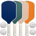 Starter Set of Premium Pickleball Paddles and Four (4) Pickle Balls - Lightweight, Honeycomb Core & Comfort Grip Handles Perfect