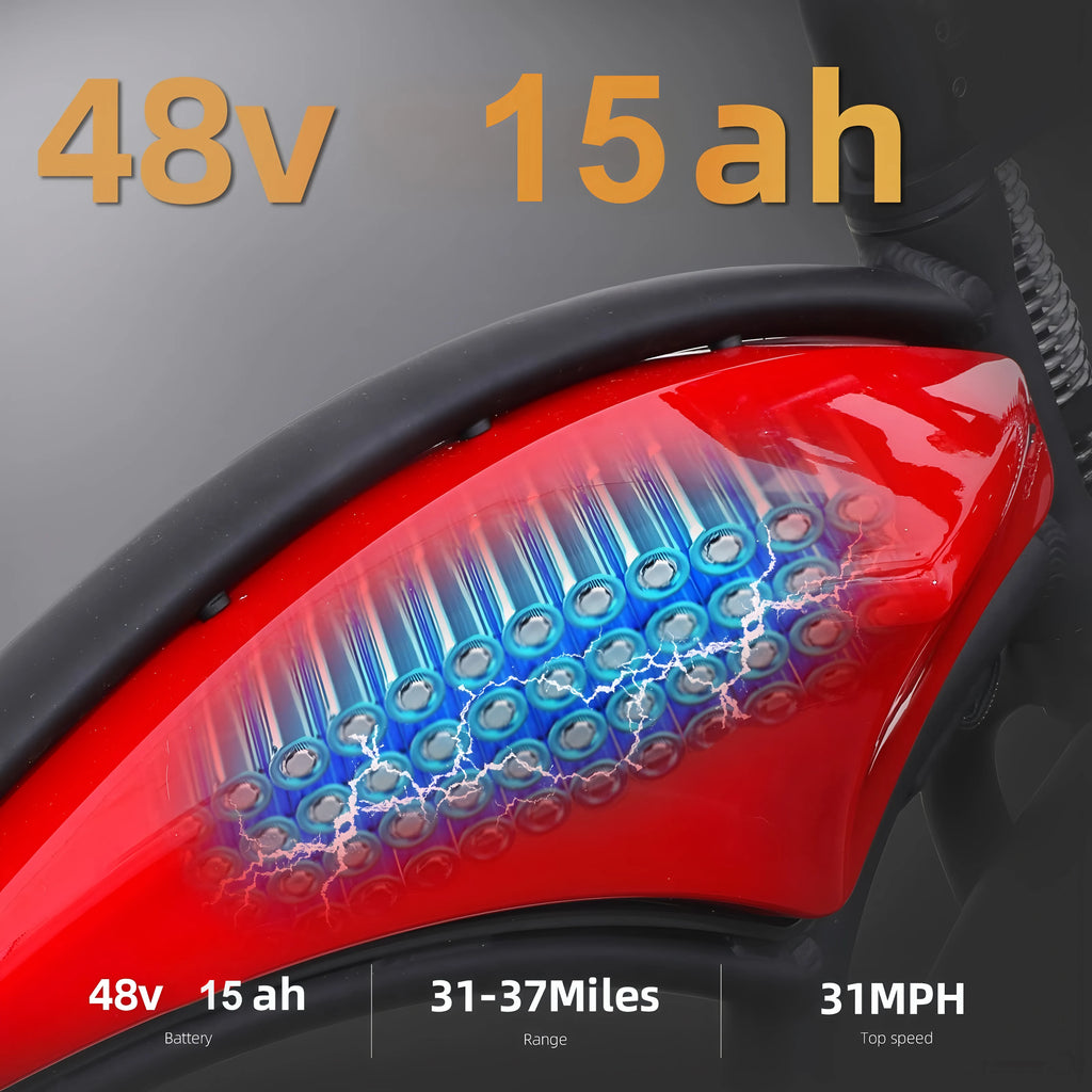 Xtion Electric Mountain Bike, 750W 31MPH Class 3 Ebike 48V 15Ah 37Mile All-Terrain Fat Tire Bicycle, Dual Suspension 7-Speed