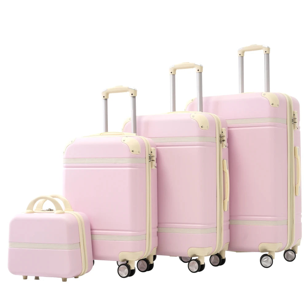 4 Piece Hardshell Luggage Set 20/24/28 Inch with Cosmetic Bag Lightweight Spinner Suitcase TSA Lock Travel Luggage