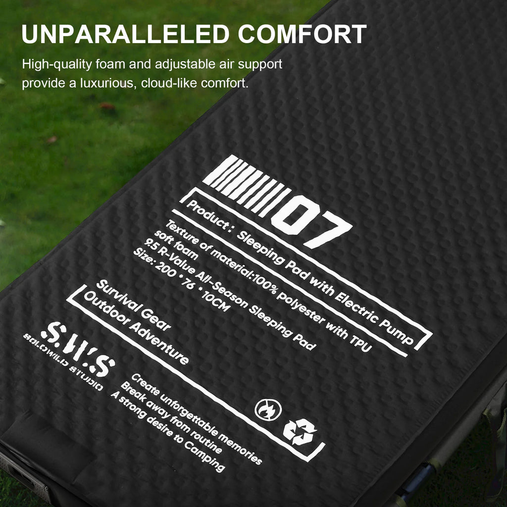 Single Inflatable Sleeping Mat with Pump Automatic Inflatable Mat Compact Camping Air Mattress for Backpacking Hiking Beach Tent