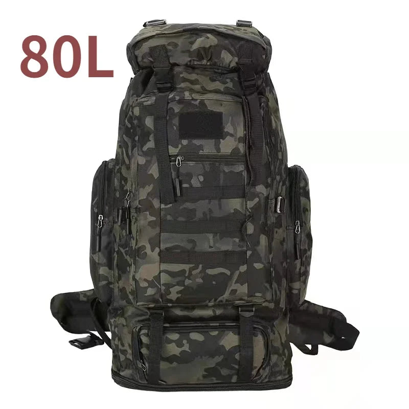 80L/100L  Mountaineering Bag Climb Bag Tactical Backpacks Large Backpack Outdoors Hiking Camping Travel Bags
