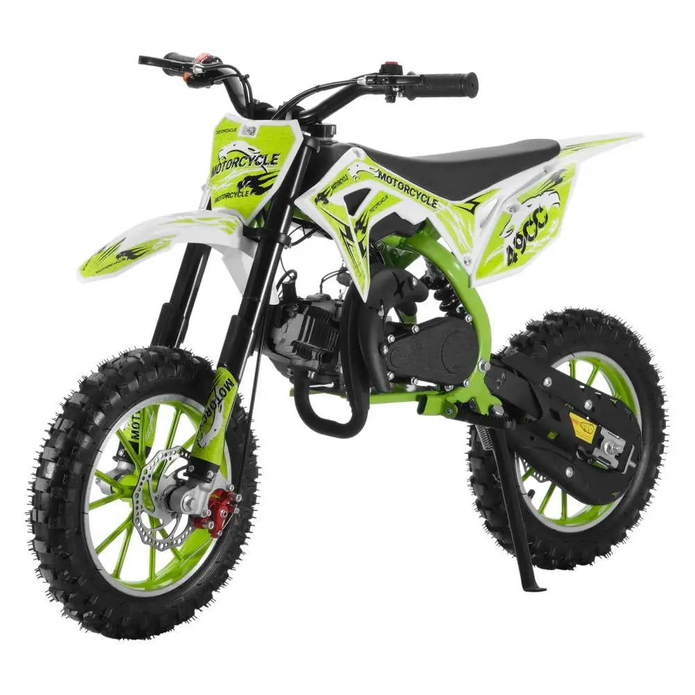 49cc 2-Stroke Kids Dirt Bike, Gas Power Motocross, Off Road Mini Motorcycle, Children Motorbike Front Rear Disc Brakes, Pull Sta