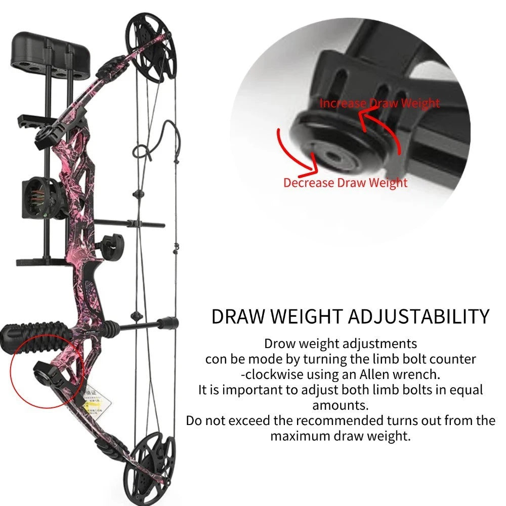 Archery Let-off 80% Compound Bow Arrows Set 30-70lbs 320FPS High Strength Alloy Handle for Archery Shooting Hunting Sports