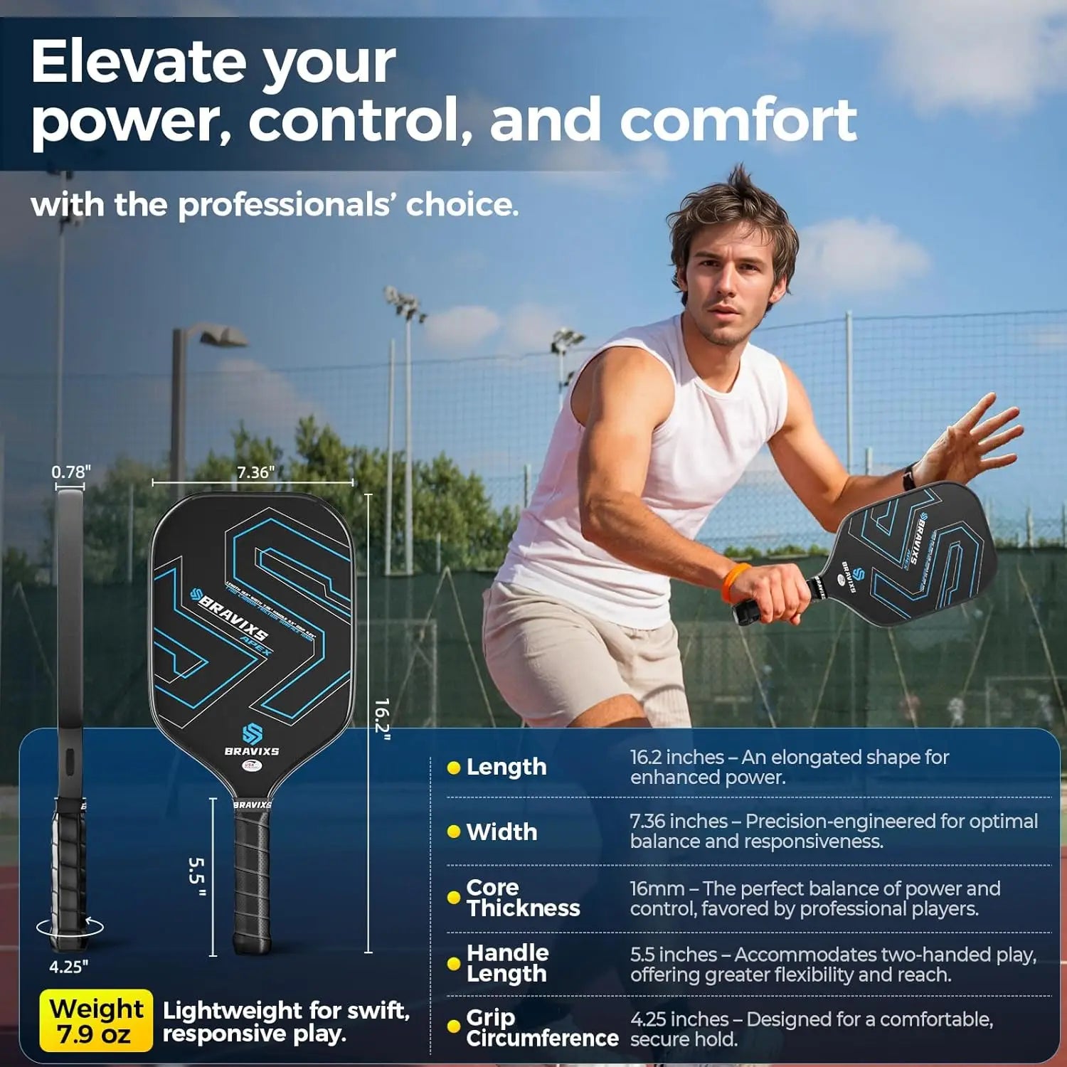 USAPA Approved T700 Carbon Fiber Pickleball Paddles Set with 4 Balls & Bag for Men and Women