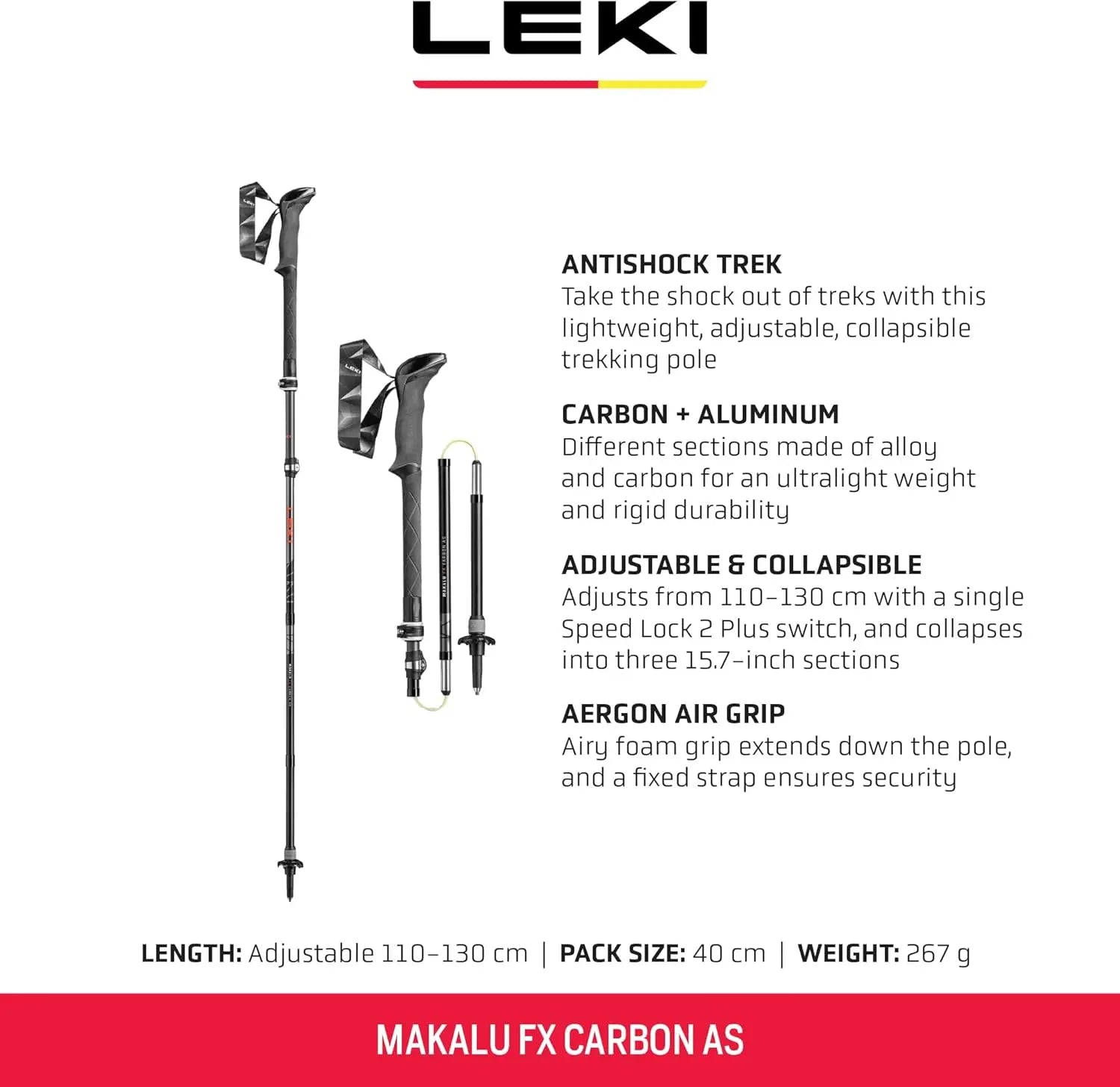 Lightweight Foldable Trekking Poles for Hiking - Collapsible Walking Sticks, Durable Carbon Fiber