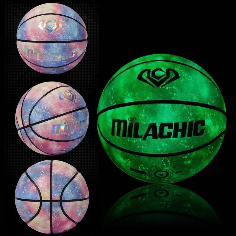 Luminous Basketball Night Reflective Football Glow In The Dark Basketball Size 7 For Adults Outdoor Sports Team Training Ball