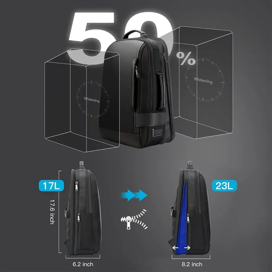 Business Smart 15.6 Inch Laptop Backpack Convertible Expandable Anti-Theft USB Charging Multi-Functional Travel Professional Wo