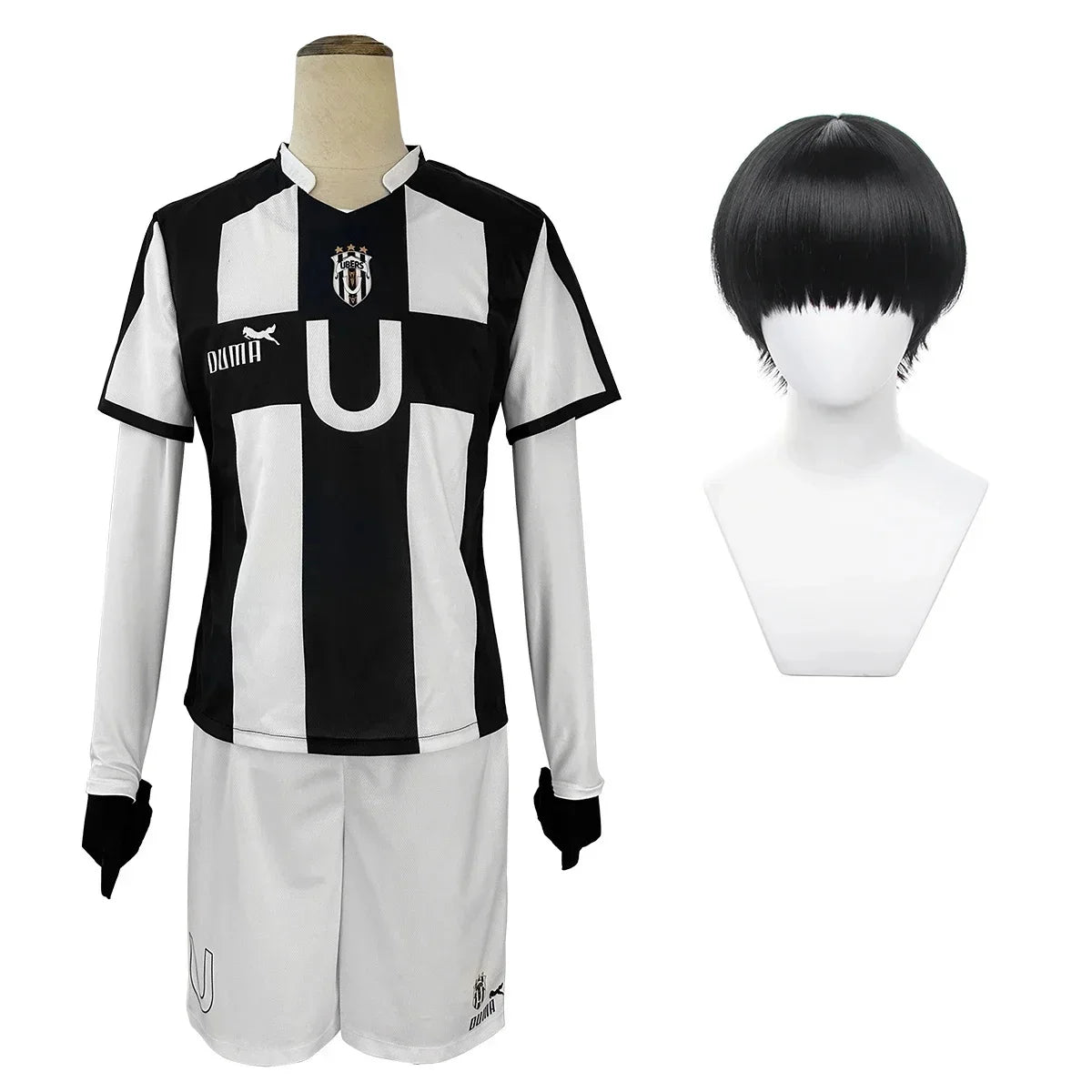 Blue Lock Manga Anime Niko Barou Aiku Sendou Snuffy Lorenzo Aryu Cosplay Costume Wig Rose Net Football Uniform Halloween