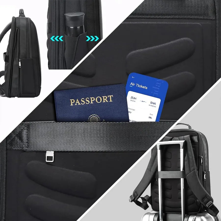 Business Smart 15.6 Inch Laptop Backpack Convertible Expandable Anti-Theft USB Charging Multi-Functional Travel Professional Wo