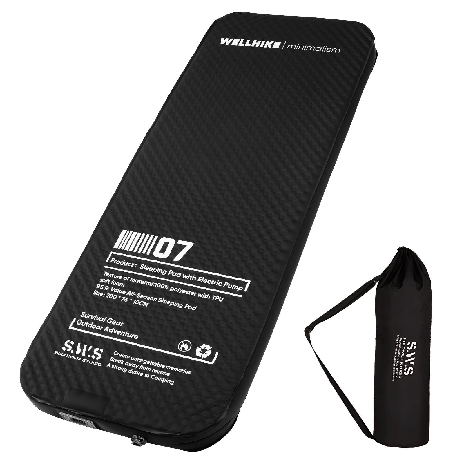 Single Inflatable Sleeping Mat with Pump Automatic Inflatable Mat Compact Camping Air Mattress for Backpacking Hiking Beach Tent