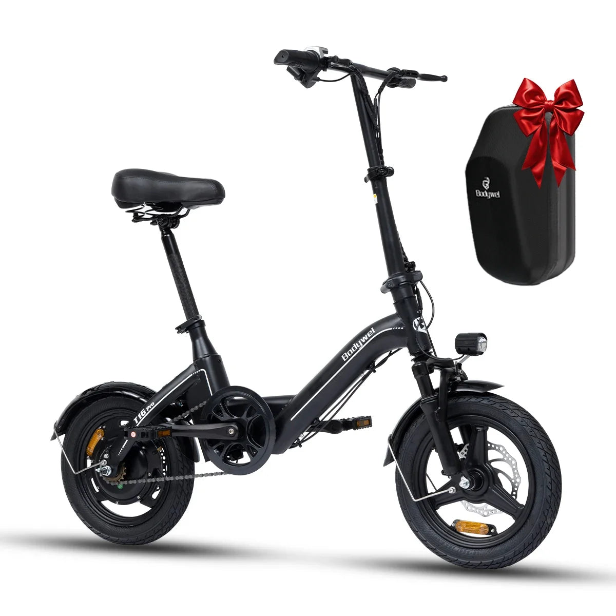 Folding Electric Bike 500W UL Certified, 36V 13Ah, 30 Mile Range, Compact Fold,Dual Disc Brakes, US Stock E bike Bodywel T16pro