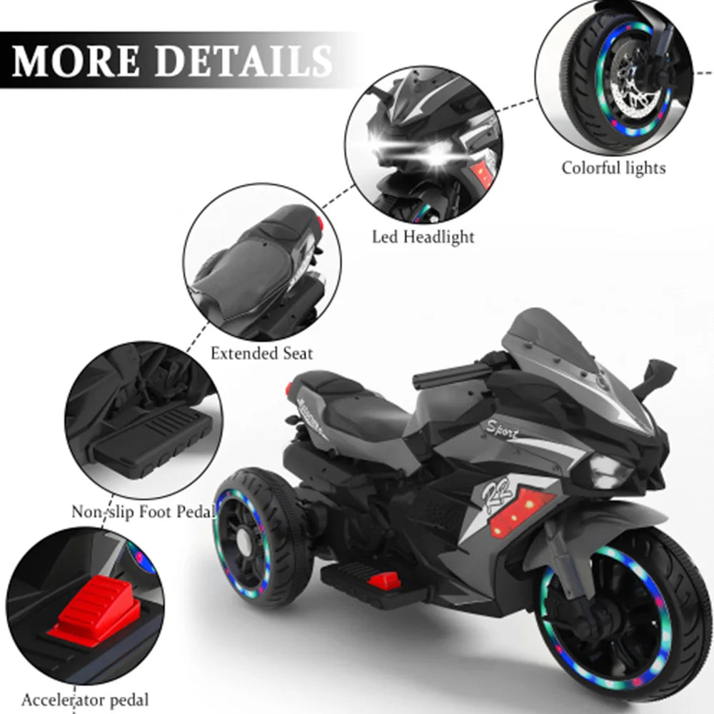12V children's motorcycle 3-4 years old Toy electric motorcycle Violet Children's motorcycles birthday gifts and Christmas gift