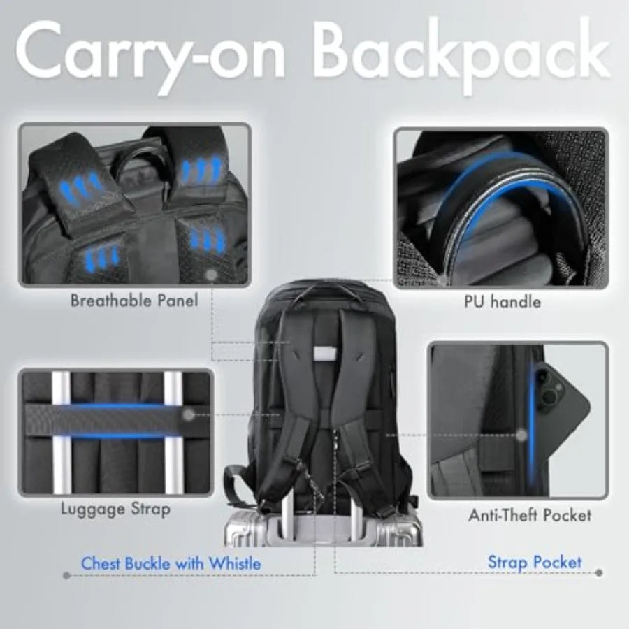 hk Waterproof Travel Backpack for Men Lightweight 30L Laptop Backpack with 17.3" Compartment Anti Theft Black Bag for Work Coll