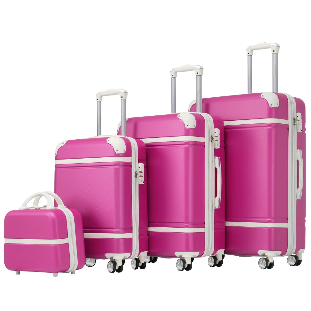 4 Piece Hardshell Luggage Set 20/24/28 Inch with Cosmetic Bag Lightweight Spinner Suitcase TSA Lock Travel Luggage