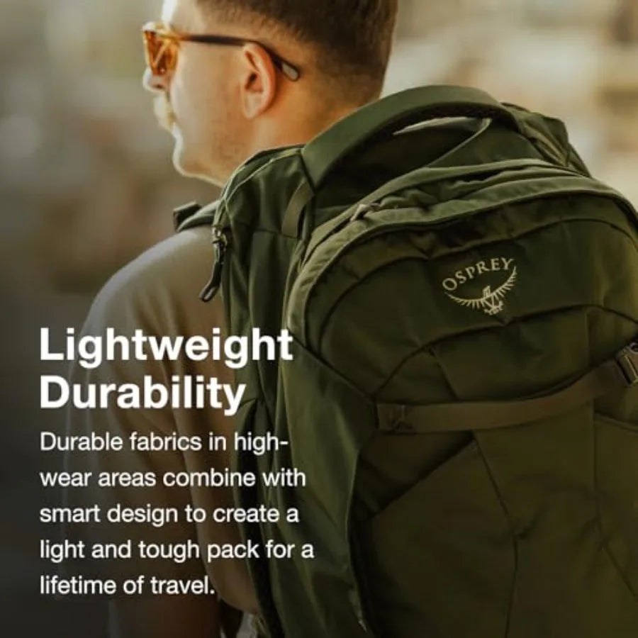 40L Men's Travel Backpack for Outdoor Adventures Muted Space Blue Durable Polyester Material Lightweight and Comfortable with A