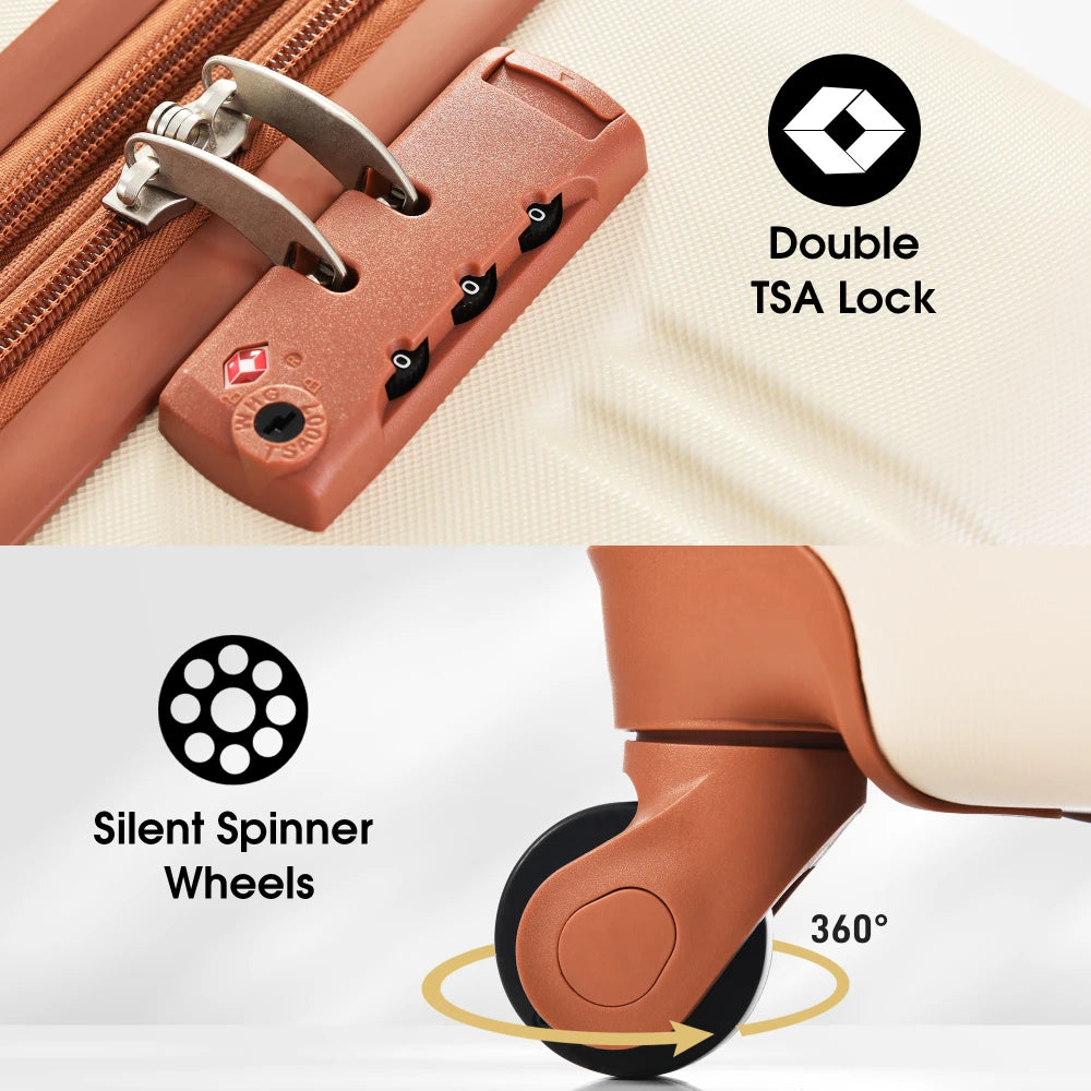 4 Piece Hardshell Luggage Sets 16/20/24/28 Inch, Lightweight Spinner Suitcase with TSA Lock & Storage Bag, Travel Hard Suitcase