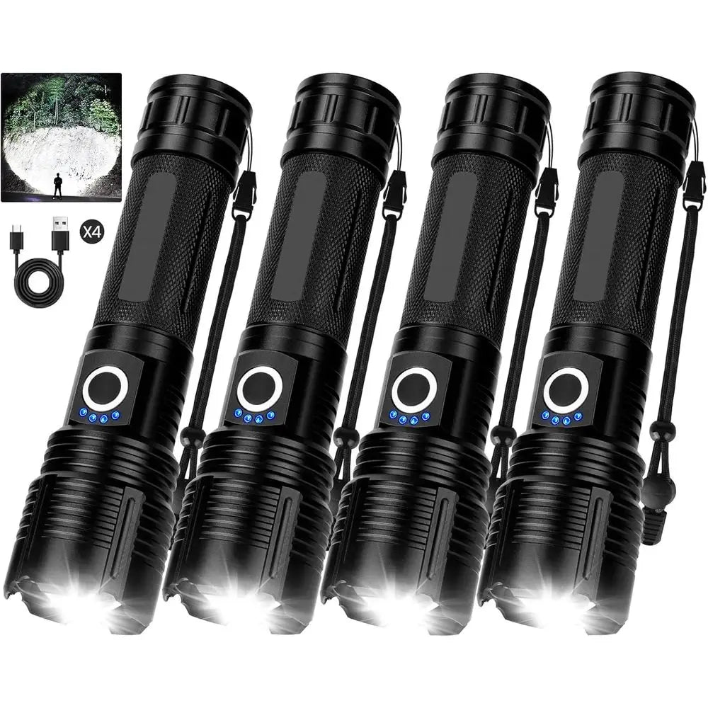 Rechargeable High Lumens LED Flashlights, Adjustable 5 Modes, Waterproof Outdoor Camping Light