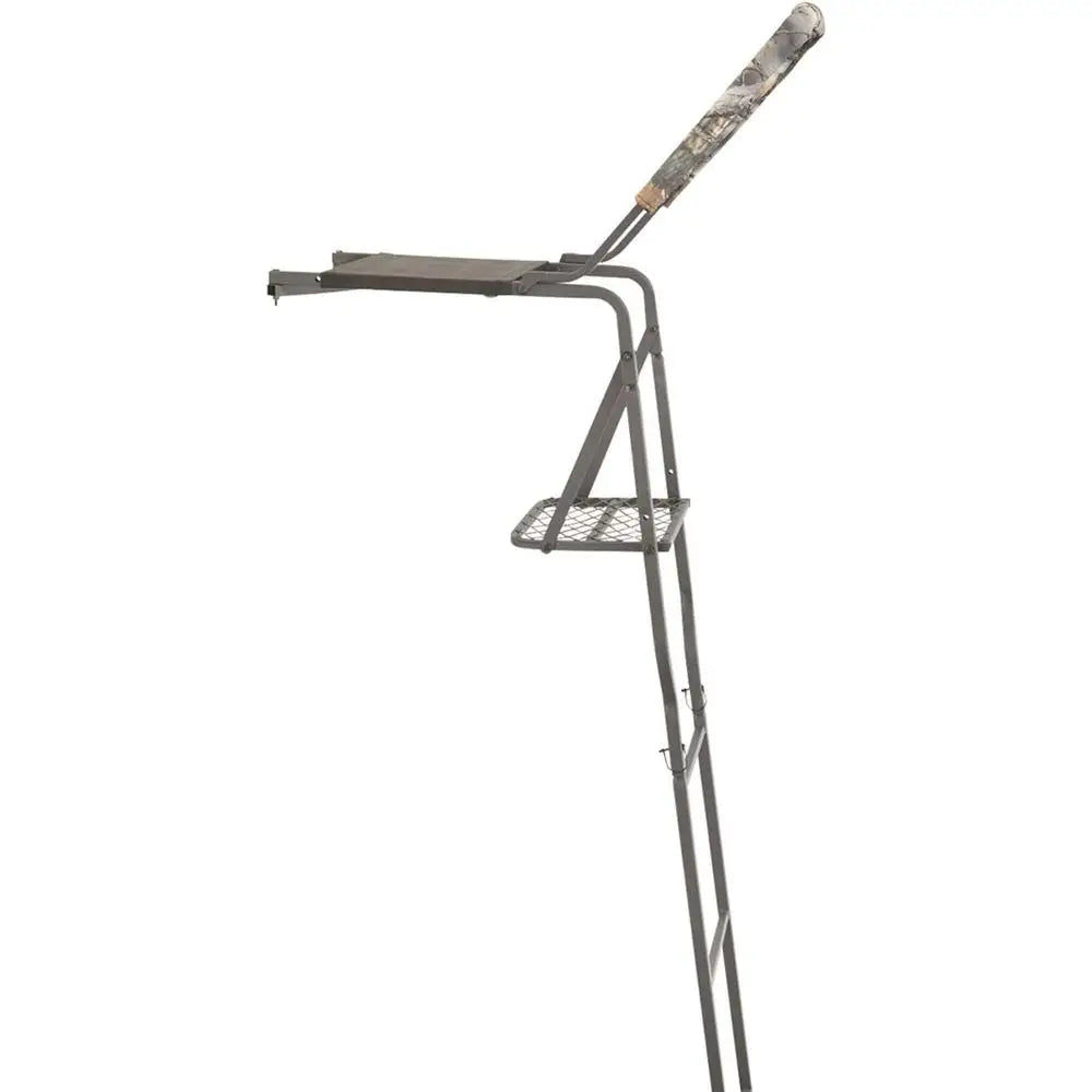 15-Foot Hunting Ladder Stand with Shooting Rail, Elevated Mesh Seat, Hunting Gear Accessories