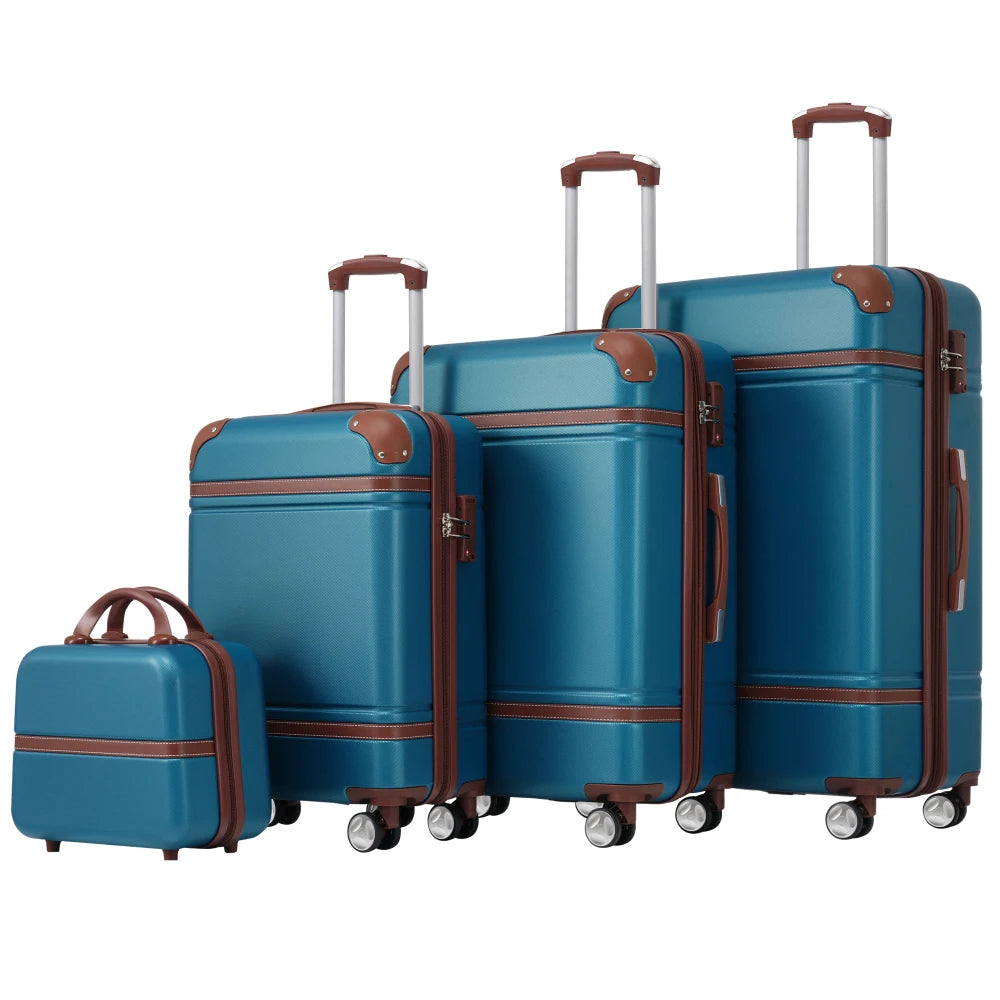 4 Piece Hardshell Luggage Set 20/24/28 Inch with Cosmetic Bag Lightweight Spinner Suitcase TSA Lock Travel Luggage