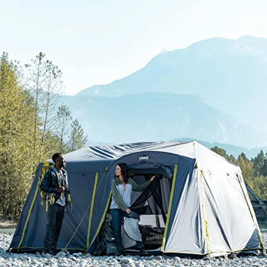 Instant Cabin Tents, 9 Person Family Cabin Multi Room Pop Up Tents Car Camping, Included Storage Pockets for Camping Accessories