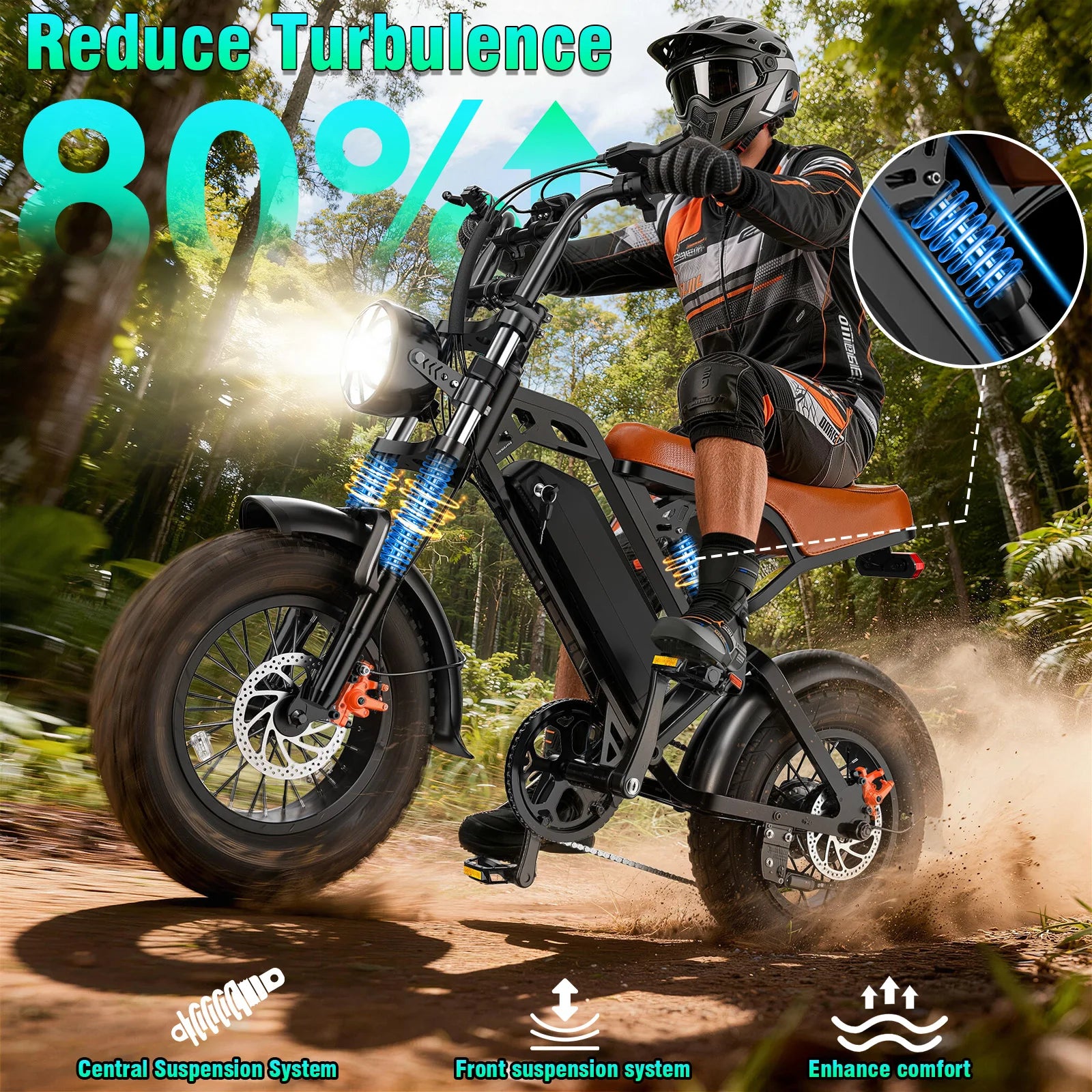 1200W All-terrain Electric Motorcycle, 48V18Ah Adult Electric Dirt Bike, 28MPH, 5-speed Variable Speed, Load Capacity of 500LBS
