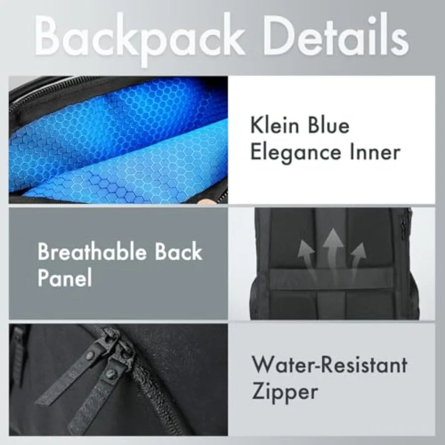 hk Waterproof Travel Backpack for Men Lightweight 30L Laptop Backpack with 17.3" Compartment Anti Theft Black Bag for Work Coll