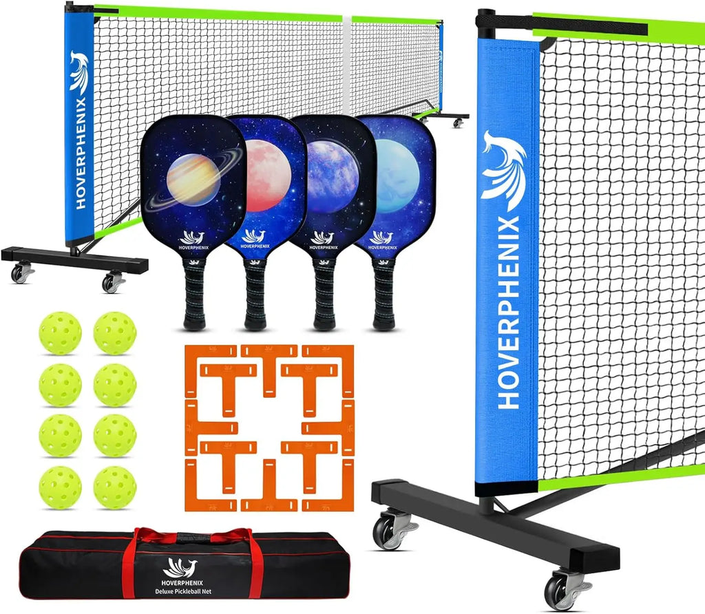 22FT Regulation Pickleball Net Set with Paddles, Balls & Carry Bag for Outdoor/Indoor Games