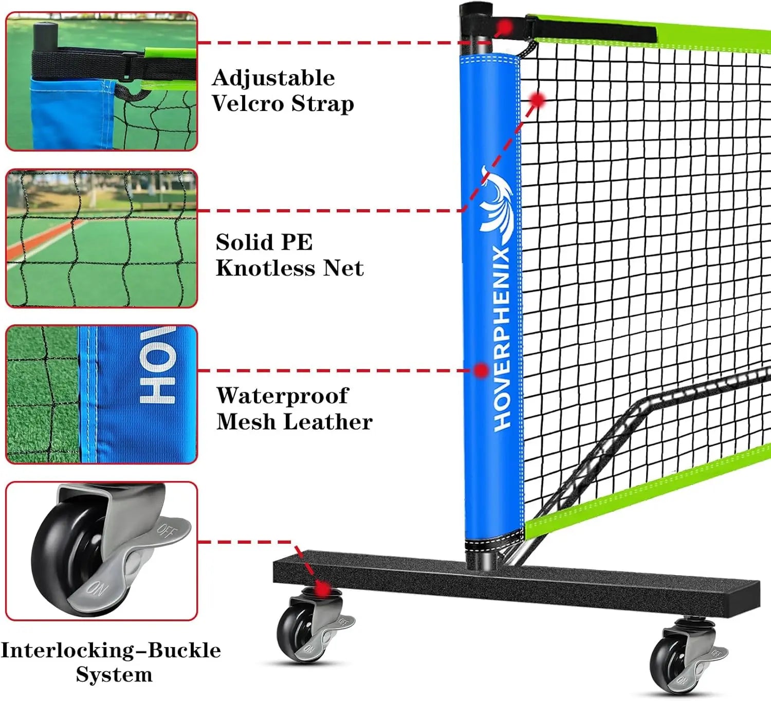 22FT Regulation Pickleball Net Set with Paddles, Balls & Carry Bag for Outdoor/Indoor Games